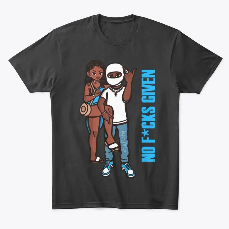 "NO F*CKS GIVEN" Cartoon Graphic Tee