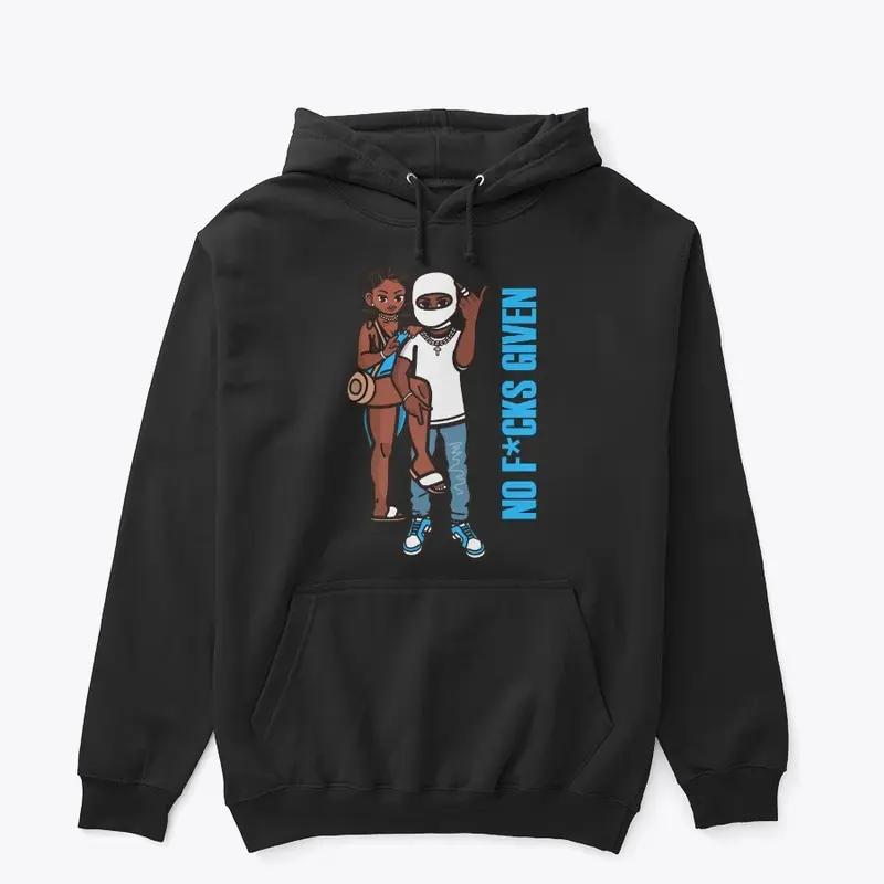 "NO F*CKS GIVEN" Cartoon Graphic Hoodie